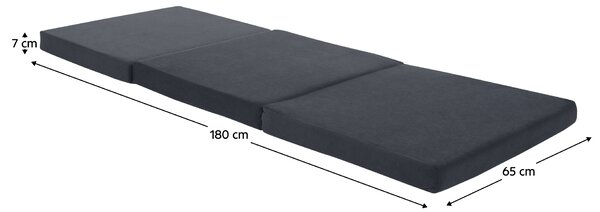 KONDELA Skladací matrac, penový, 65x180, sivá, LEVI 65