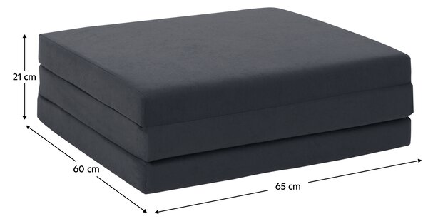 KONDELA Skladací matrac, penový, 65x180, sivá, LEVI 65
