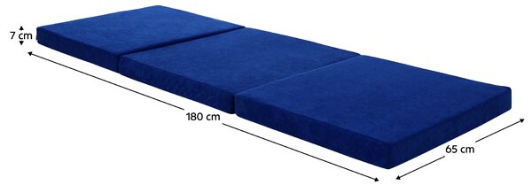 KONDELA Skladací matrac, penový, 65x180, modrá, LEVI 65