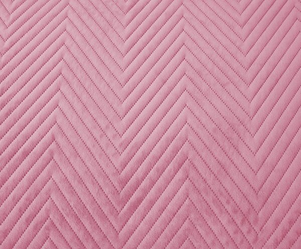 Svetloružový zamatový prehoz na posteľ ARROW VELVET Rozmer: 200 x 220 cm