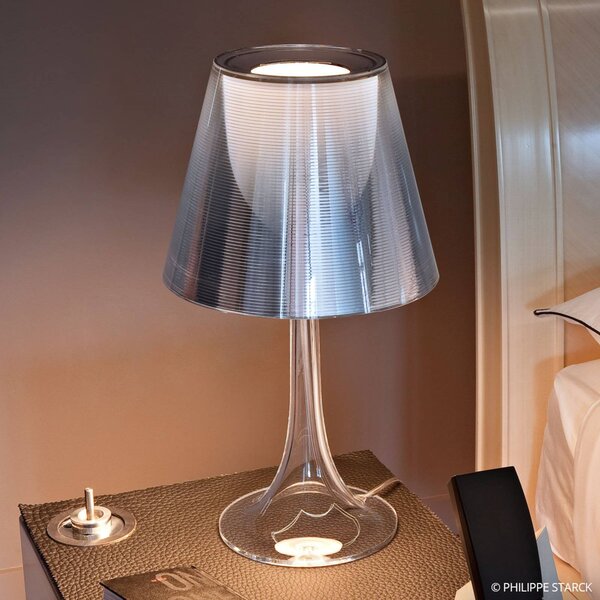 FLOS Miss K - Stolová lampa Philippe Starck, strieborná, Chrómová / strieborná, Obývacia izba / jedáleň, Plast, Dizajn, Stojacie svietidlo