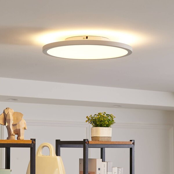 Arcchio LED stropné svietidlo Brenda, Ø 40 cm, diaľkové ovládanie, Biela / opálová, Obývacia izba / jedáleň, Moderný, Závesné svietidlo