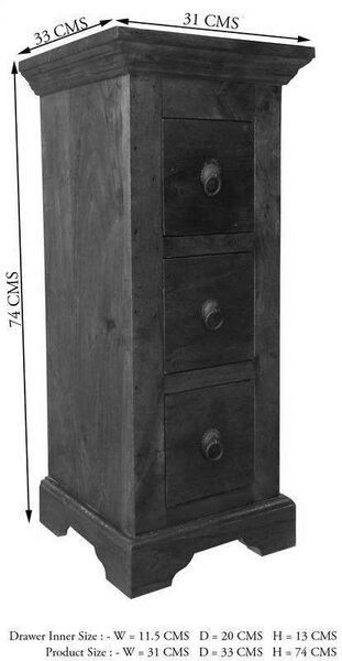 CAMBRIDGE Komoda 74x33 cm, akácia