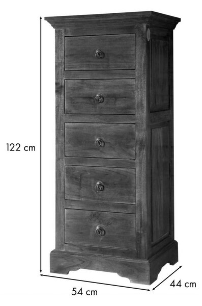 CAMBRIDGE Komoda 122x54x44 cm, akácia