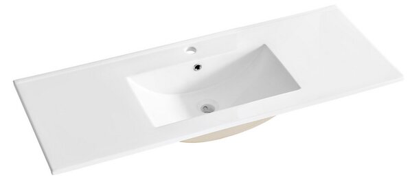 Zápustné keramické umývadlo LAVA 120 cm, biela-lesklá