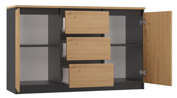 NovýNábytok.sk Set 2ks. komôd Cervantina 1 (antracit + dub artisan). Akcia -20%. Vlastná spoľahlivá doprava až k Vám domov. 1132872
