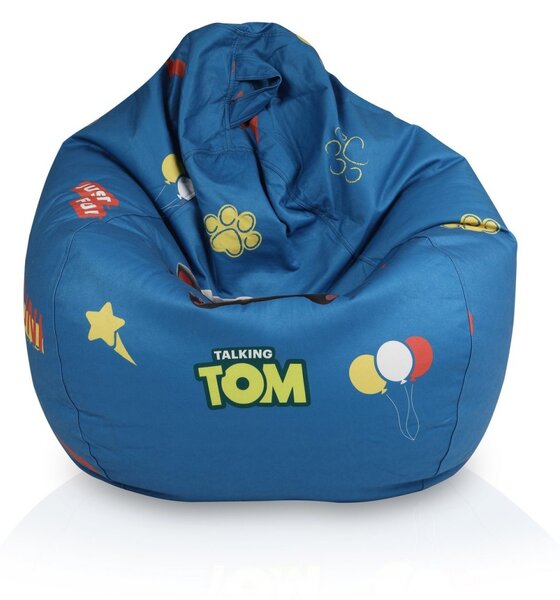 Sedací vak Talking Tom & Friends – detský kresielkový vak s opierkou nôh Farba: C - čierny