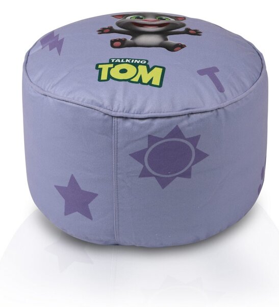 Sedací vak Talking Tom & Friends – detský kresielkový vak s opierkou nôh Farba: C - čierny