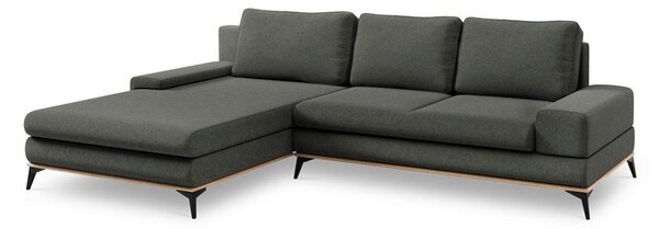 Tmavosivá rozkladacia rohová pohovka Windsor & Co Sofas Planet, ľavý roh
