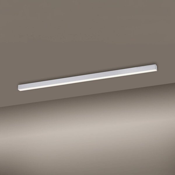 PURE stropné LED svetlo Lines, 110 cm, strieborné, diaľkové ovládanie, Hliník / sivá / zinok, Obývacia izba / jedáleň, Hliník, Moderný, Stropné svetlo
