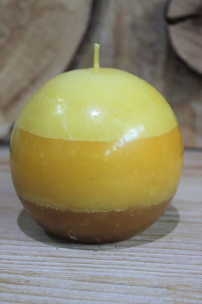 Žltá voňavá sviečka Citrus v tvare gule 9cm