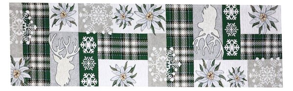 Vianočný gobelínový behúň na stôl „Zelená elegancia“ Chenille IT041 Farba Viacfarebná Rozmery 40x130 cm