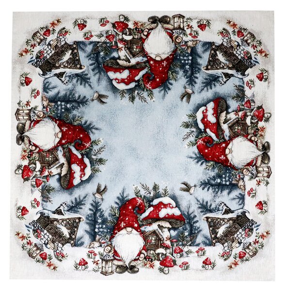 Vianočný ženilkový obrus Hubový škriatok 90x90 cm Chenille IT039 Farba Viacfarebná Rozmery 90x90 cm