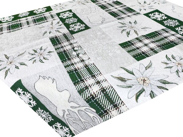 Vianočný ženilkový obrus „Zelená elegancia“ 90x90 cm Chenille IT041 Farba Viacfarebná Rozmery 90x90 cm