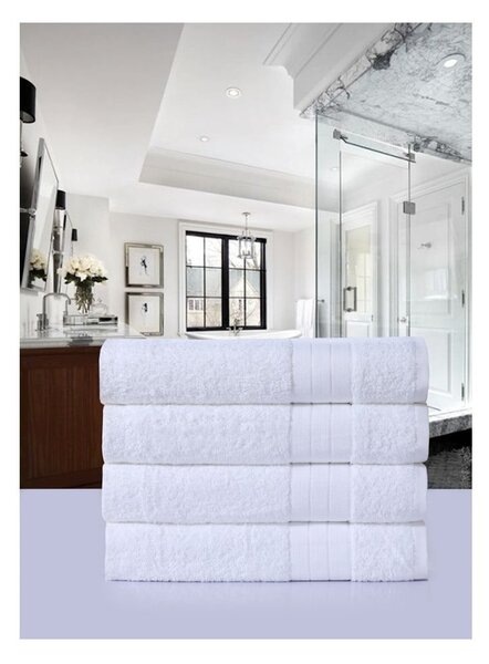 Biele froté bavlnené uteráky v súprave 4 ks 50x100 cm – Good Morning