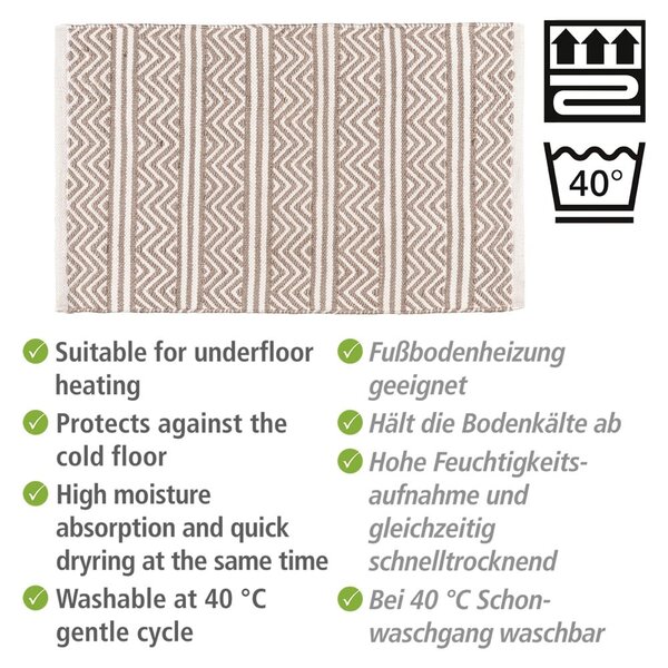 Béžová textilná kúpeľňová predložka 50x80 cm Shaki – Wenko