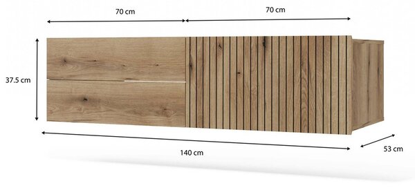 NovýNábytok.sk Skrinka pod umývadlo Terca 2 (dub evoke). Akcia -15%. Vlastná spoľahlivá doprava až k Vám domov. 1133039