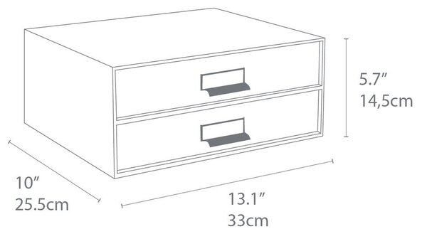Zásuvkový box s 2 zásuvkami v zlato-bielej farbe Bigso Box of Sweden Birger