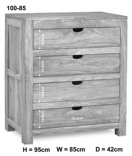 GREY WOOD Komoda 95x85 cm, palisander