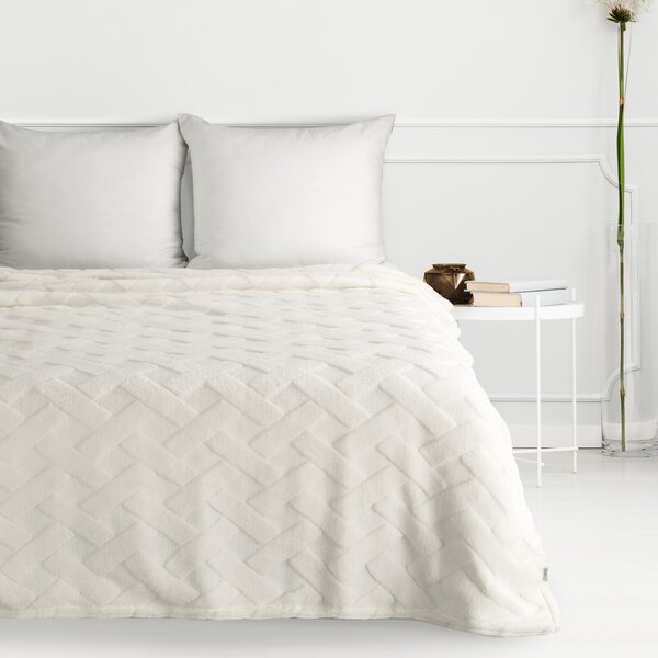 DEKA Z MIKROFLANELU CARO 150X200 CM KRÉMOVÁ