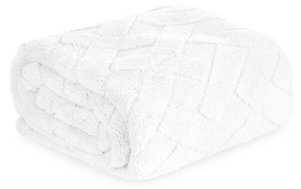 DEKA Z MIKROFLANELU CARO 70X160 CM BIELA