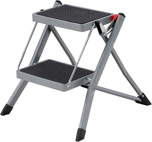 SONGMICS Skladacie schodíky Melro 49 cm sivé