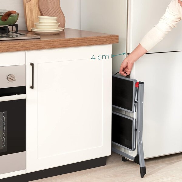SONGMICS Skladacie schodíky Melro 49 cm sivé