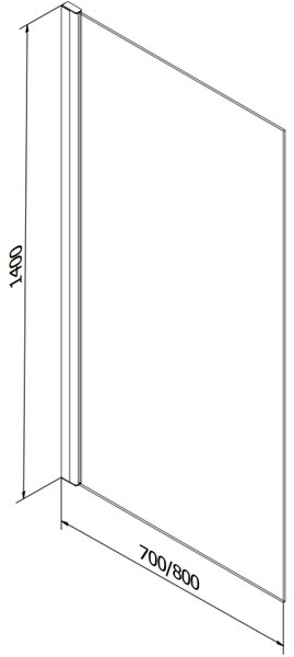 Mexen ALEX, vaňová zástena, 1-krídlo FIX, 70x140 cm, čierny vzor, 893-070-000-70-77