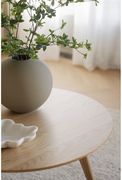 Okrúhly konferenčný stolík v dekore duba v prírodnej farbe 90x90 cm Yumi - Rowico