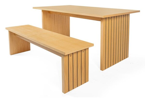 Jedálenský stôl s doskou v dubovom dekore 90x160 cm Stripe - Woodman