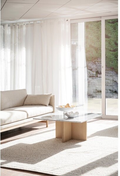 Bielo-hnedý mramorový konferenčný stolík 90x90 cm Brooksville - Rowico