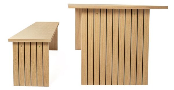 Jedálenský stôl s doskou v dubovom dekore 90x160 cm Stripe - Woodman