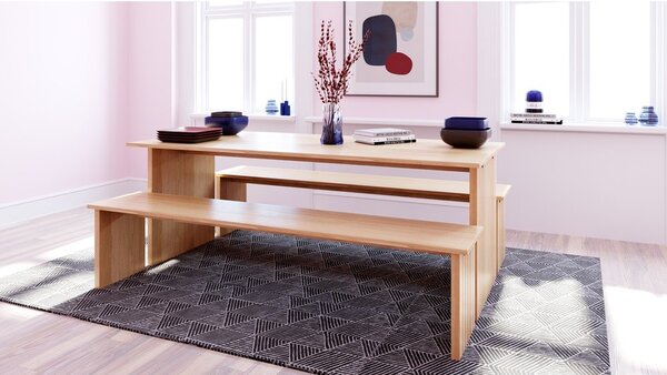 Jedálenský stôl s doskou v dubovom dekore 90x160 cm Stripe - Woodman