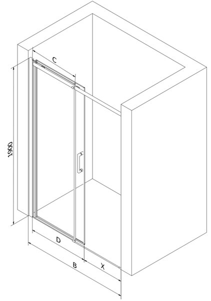 Mexen Omega posúvacie sprchové dvere 100 cm, transparentnéné, chrómová - 825-100-000-01-00