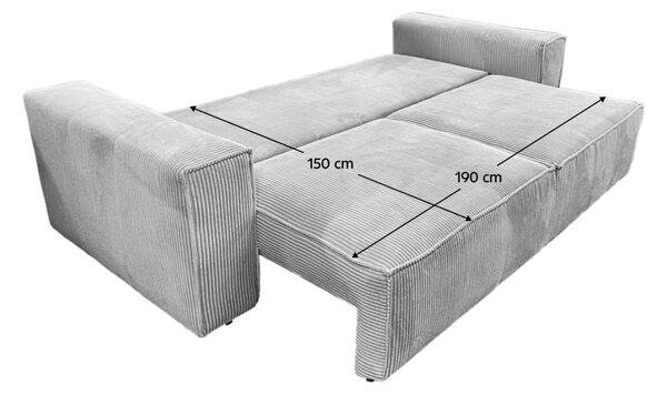 KONDELA Rozkladacia pohovka, svetlosivá, HARPERA BIG SOFA