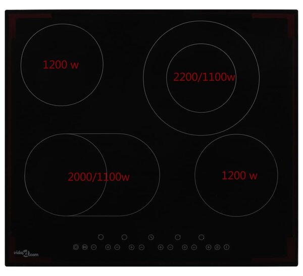 Keramická varná doska so 4 platničkami dotykové ovládanie 6600W