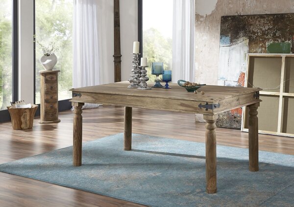 CASTLE Jedálenský stôl s okrúhlymi nohami 180x90 cm, palisander