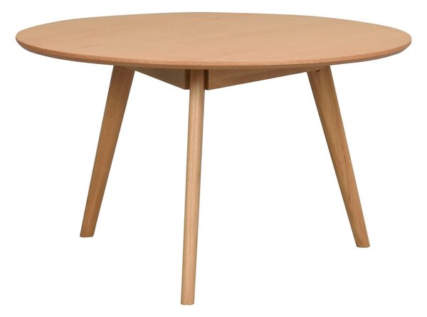 Okrúhly konferenčný stolík v dekore duba v prírodnej farbe 90x90 cm Yumi - Rowico