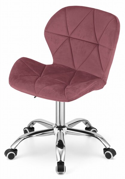 Sada do pracovne ZARIMO stôl 80x40 cm, biela/dub sonoma + kreslo AVOLA VELVET, tmavoružové