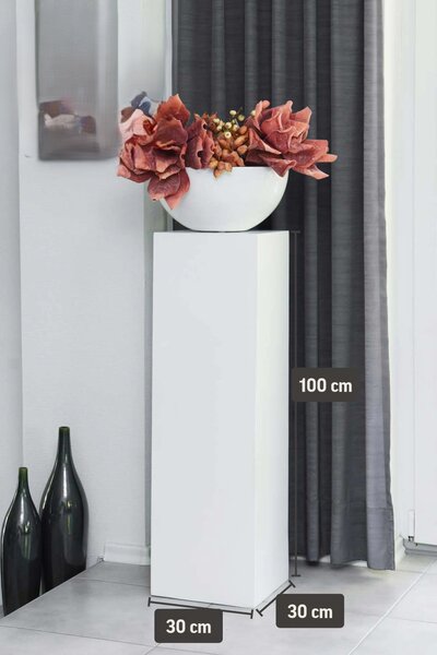 Podstavec PODEST, výška 100 cm, sklolaminát, biely lesk