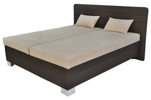 Polohovacia posteľ GLORIA hnedá/béžová, 180x200 cm