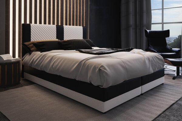Najlacnejsinabytok PEDRO čalúnená posteľ 140 biela/čierna