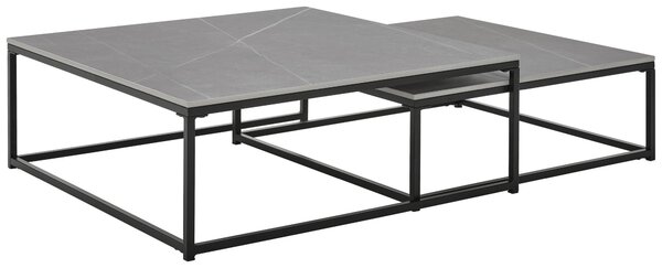 SADA KONFERENČNÝCH STOLÍKOV, sivá, čierna, kov, keramika, 75/65/27/22/75/65 cm Livetastic - Stolíky do obývačky, Online Only