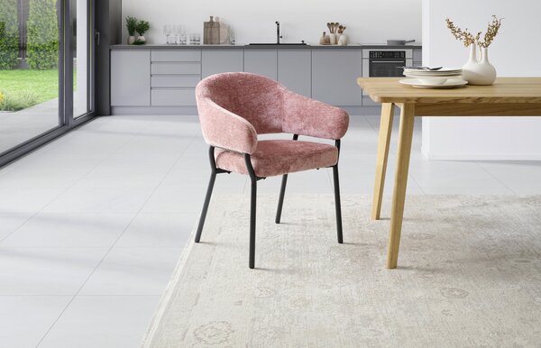 STOLIČKA S PODRÚČKAMI, železo, mikrovlákno, pink MID.YOU - Stoličky, Online Only