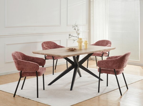 STOLIČKA S PODRÚČKAMI, železo, mikrovlákno, pink MID.YOU - Stoličky, Online Only