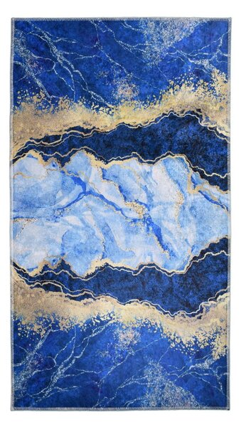 Modrý/v zlatej farbe koberec behúň 200x80 cm - Vitaus