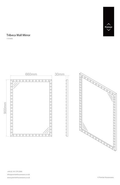 Nástenné zrkadlo 66x90 cm Tribeca – Premier Housewares
