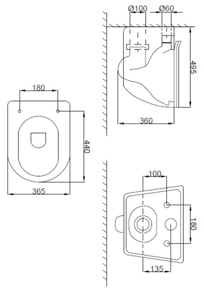 Invena Tinos, závesná WC misa Rimless 495x365x360 mm + SLIM toaletné sedadlo s pomalým zatváraním, biela lesklá, INV-CE-91-001-W