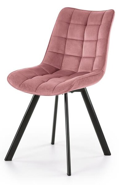 Halmar K332 jedálenská stolička nohy - čierne, sedák - ružový