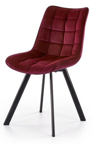 Halmar K332 stolička nohy - čierne, sedák - bordový